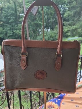 DOONEY & BOURKE 🌟 VINT. 1990s AWL Satchel 🇺🇲 USA-made 🌟 Taupe & British Tan
